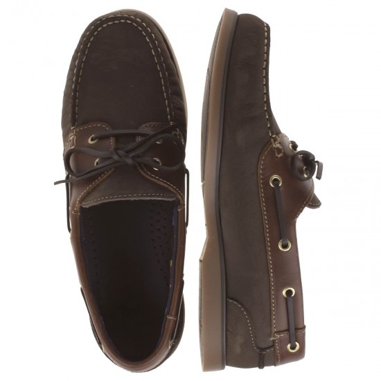 2000133901 Ανδρικό loafers ιστιοπλοϊκό δετό νάμπουκ καφέ
