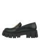 2000210301 Γυναικείο loafers mocassinsι δίπατο δέρμα μαύρο