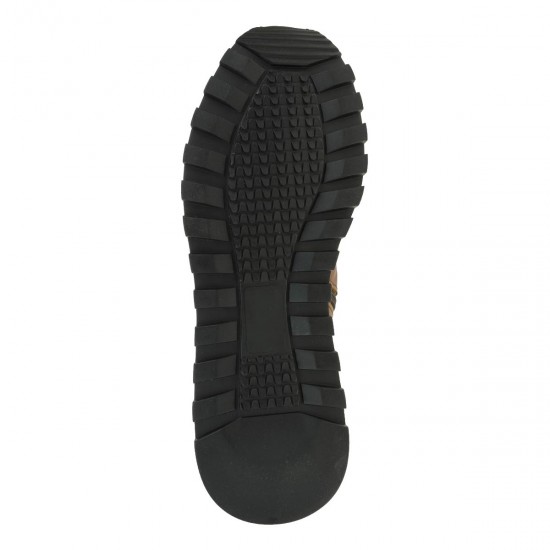 2000218501 Ανδρικό μποτάκι αθλητικό sneakers δέρμα δετό ταμπά
