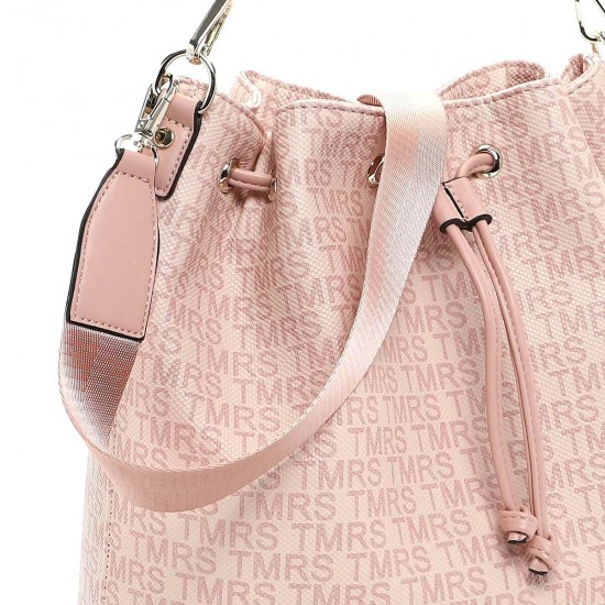2000287701 Γυναικεία τσάντα πουγγί ρόζ(νιούτ)