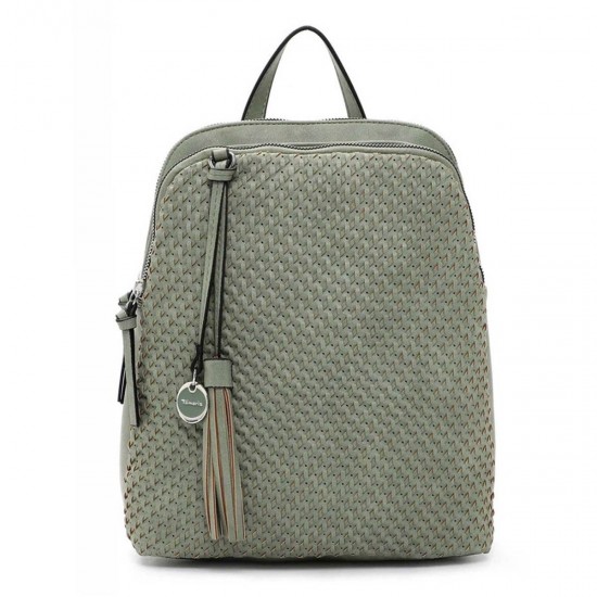 2000288701 Γυναικεία τσάντα πλάτης backpack πλεκτή λαδί/χακί