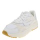 2000293801 Γυναικείο αθλητικό sneakers δετό δέρμα λευκό/πάγος