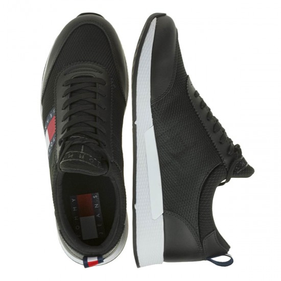 2000322601 Ανδρικό αθλητικό sneakers δετό μαύρο/λευκό