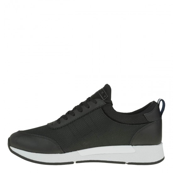 2000322601 Ανδρικό αθλητικό sneakers δετό μαύρο/λευκό