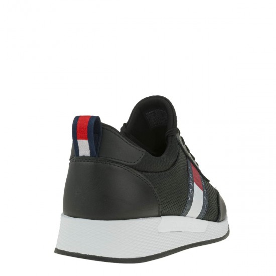2000322601 Ανδρικό αθλητικό sneakers δετό μαύρο/λευκό