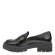 2000325601 Γυναικείο loafers mocassins χωστό μαύρο/μώβ