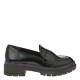 2000325601 Γυναικείο loafers mocassins χωστό μαύρο/μώβ