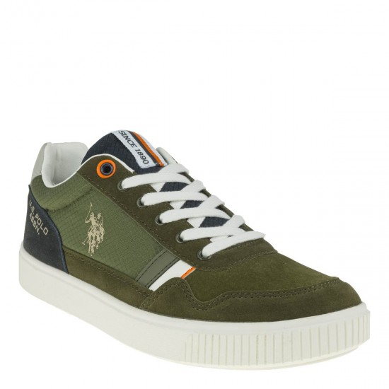 2000327501 Ανδρικό αθλητικό sneakers δετό λαδί