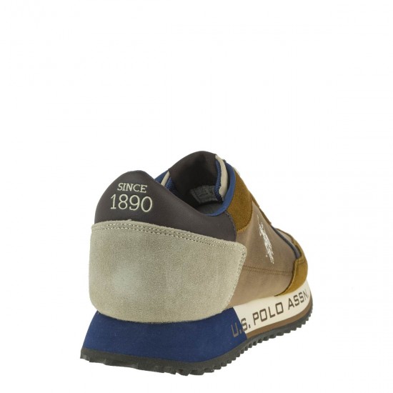 2000327701 Ανδρικό αθλητικό sneakers δετό καφέ/μπλέ