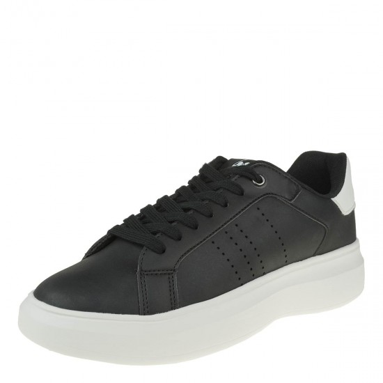 2000332401 Ανδρικό αθλητικό sneaker δετό μαύρο/λευκό