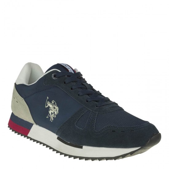2000334901 Ανδρικό αθλητικό sneakers δετό μπλέ/γκρί