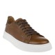 2000345503 Ανδρικό αθλητικό sneakers δετό δέρμα ταμπά