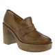 2000348701 Γυναικείο loafers μοκασίνι δέρμα ψηλό ταμπά(βούρτσα)
