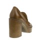 2000348701 Γυναικείο loafers μοκασίνι δέρμα ψηλό ταμπά(βούρτσα)