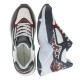 2000365701 Γυναικείο αθλητικό sneakers δετό δέρμα λευκό/μπλέ/μπορντώ