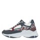 2000365701 Γυναικείο αθλητικό sneakers δετό δέρμα λευκό/μπλέ/μπορντώ