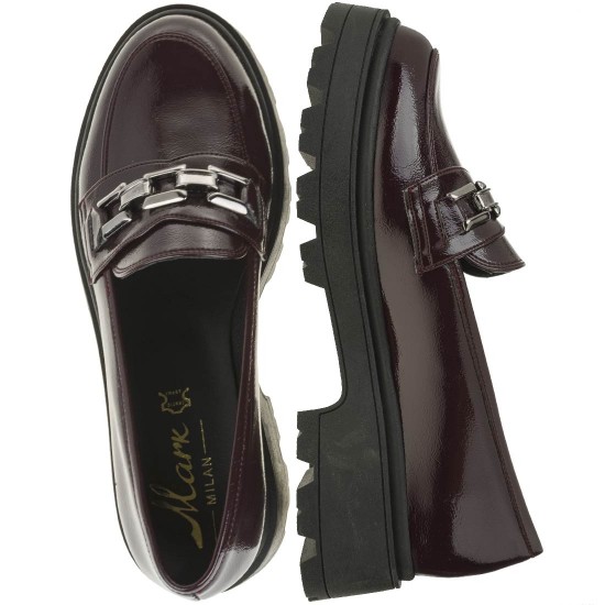 2000366901 Γυναικείο loafers mocassins λουστρίνι(σπαστό)μπορντώ