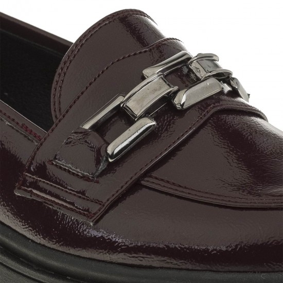 2000366901 Γυναικείο loafers mocassins λουστρίνι(σπαστό)μπορντώ