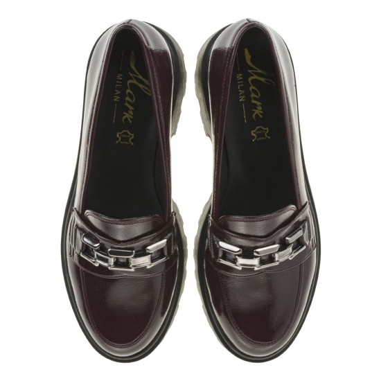 2000366901 Γυναικείο loafers mocassins λουστρίνι(σπαστό)μπορντώ