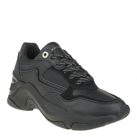 2000368501 Γυναικείο αθλητικό sneakers δετό μαύρο