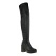 2000369401 Γυναικεία μπότα φιάπα γόνατο ελαστική & δέρμα μαύρη