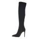 2000370501 Γυναικεία μπότα γόνατο ψηλή λύκρα μυτερή σκέτη μαύρη