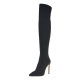 2000370501 Γυναικεία μπότα γόνατο ψηλή λύκρα μυτερή σκέτη μαύρη