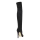 2000370502  Γυναικεία μπότα γόνατο ψηλή καστόρι μυτερή σκέτη μαύρη