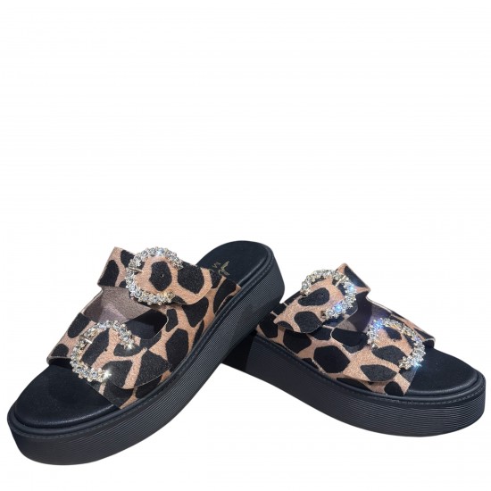 3000001805 Γυναικείο τσόκαρο flatform τοκάδες leopar