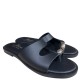 3000002601 Γυναικείο σανδάλι mules τσόκαρο φλάτ leather μαύρο