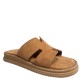 3000002902 Γυναικείο σανδάλι χαμηλό mules flatform nabuk leather ταμπά