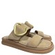3000003402 Γυναικείο σανδάλι τσόκαρο φάσες nabuk leather μπέζ