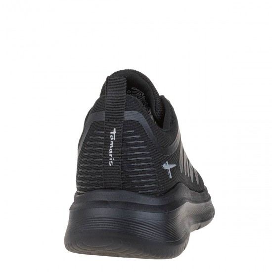3000004601 Γυναικείο sneakers δετό μαύρο/μαύρο