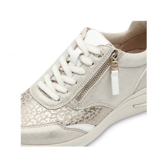 3000004801 Γυναικείο sneakers δετό μπέζ/πλατίνα