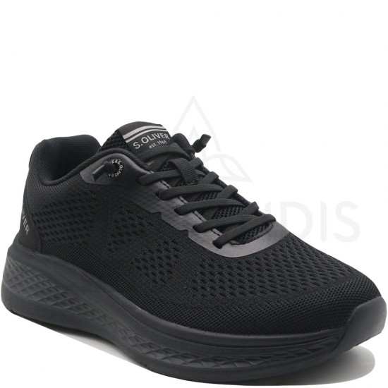 3000006101 Ανδρικό αθλητικό sneakers s.oloiver δετό μαύρο/μαύρο
