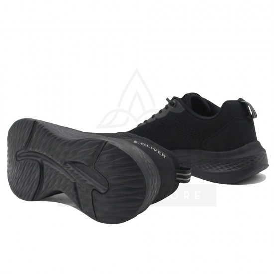 3000006101 Ανδρικό αθλητικό sneakers s.oloiver δετό μαύρο/μαύρο