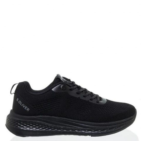 3000006101 Ανδρικό αθλητικό sneakers s.oloiver δετό μαύρο/μαύρο