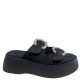 3000007501 Γυναικείο τσόκαρο flatform τρίπατο φάσες nabuk leather μαύρο
