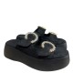 3000007501 Γυναικείο τσόκαρο flatform τρίπατο φάσες nabuk leather μαύρο