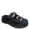 3000007501 Γυναικείο τσόκαρο flatform τρίπατο φάσες nabuk leather μαύρο