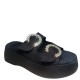 3000007501 Γυναικείο τσόκαρο flatform τρίπατο φάσες nabuk leather μαύρο