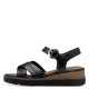 3000008101 Γυναικείο πέδιλο flatform tamaris χαμηλό δέρμα μαύρο