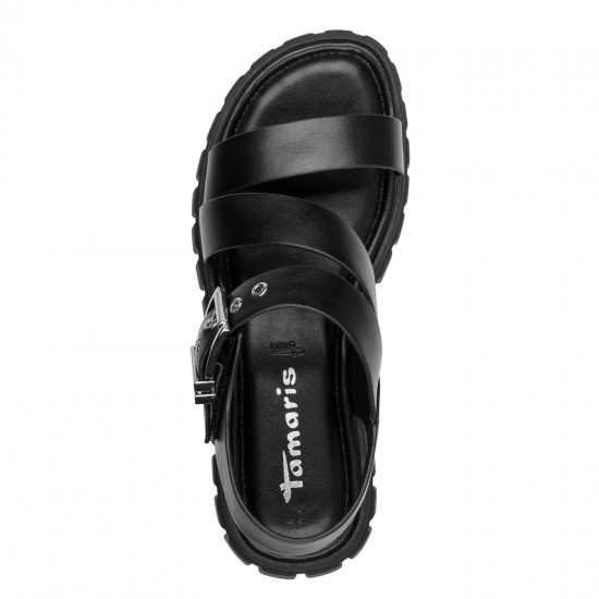 3000008301 Γυναικείο πέδιλο flatform tamaris μεσαίο φάσα μαύρο