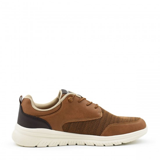 3000008701 Ανδρικό δετό sneakers s.oliver ταμπά/καφέ