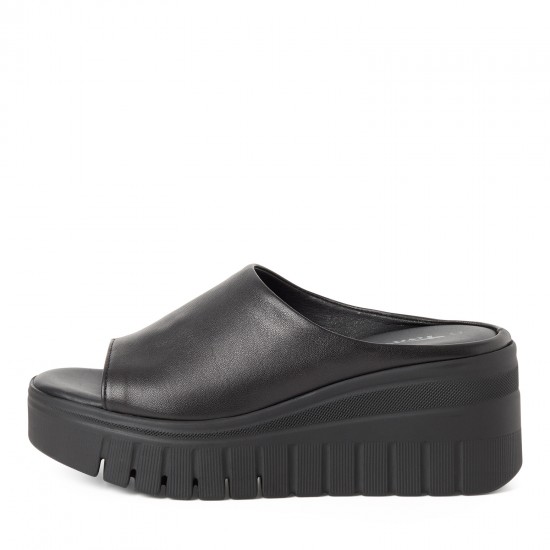 3000009305 Γυναικείο τσόκαρο flatform tamaris φάσα leather μαύρο