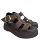 3000010402 Γυναικείο τσόκαρο flatform τρίπατο nabuk leather καφέ