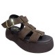 3000010402 Γυναικείο τσόκαρο flatform τρίπατο nabuk leather καφέ