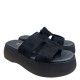 3000010501 Γυναικείο τσόκαρο flatform τρίπατο nabuk leather μαύρο