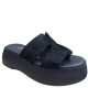 3000010501 Γυναικείο τσόκαρο flatform τρίπατο nabuk leather μαύρο