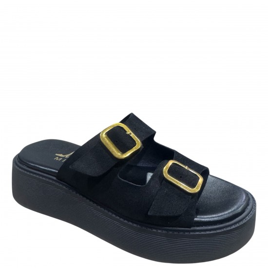 3000010701 Γυναικείο τσόκαρο flatform τοκάδες nabuk μαύρο